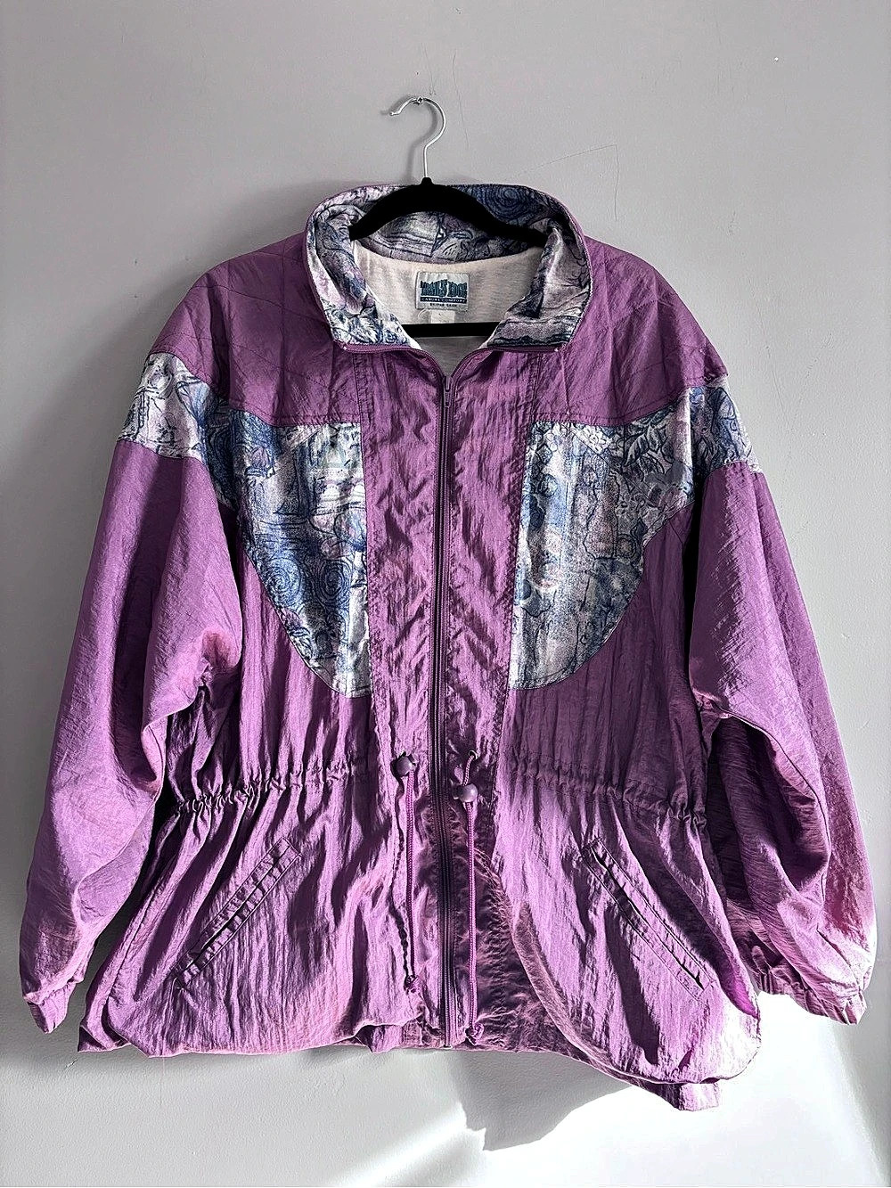 Trail’s Edge 90’s Vintage Purple Abstract Full Zip Windbreaker Size XL